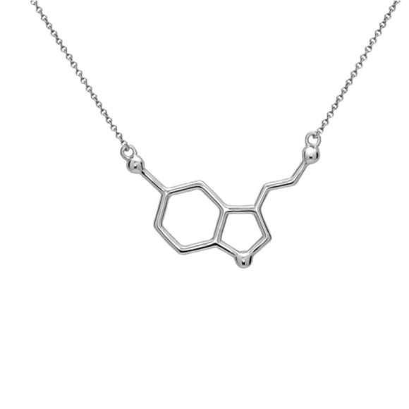Positive Vibes Necklace - Silver Metal - NEW - The Happiness Molecule - Picture 1 of 4